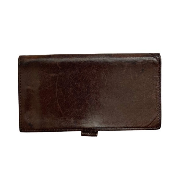 Coach vintage brown leather checkbook slipcover